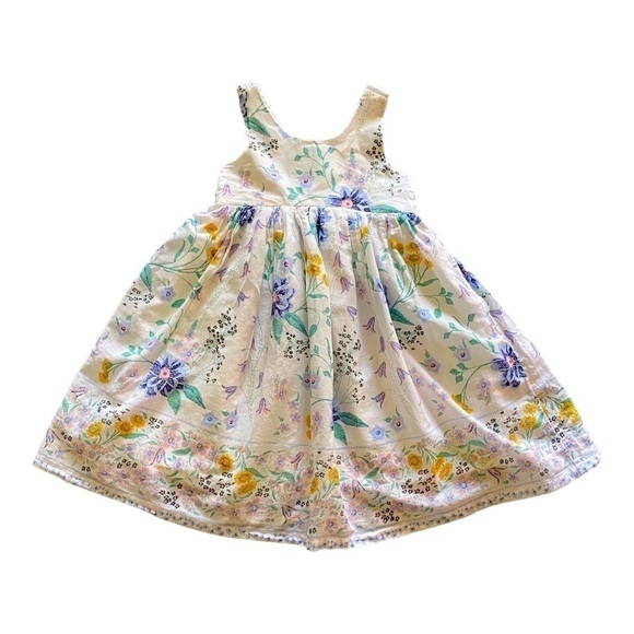 OLD NAVY-WHITE FLORAL DRESS-18-24 MONTHS - Picture 1 of 7